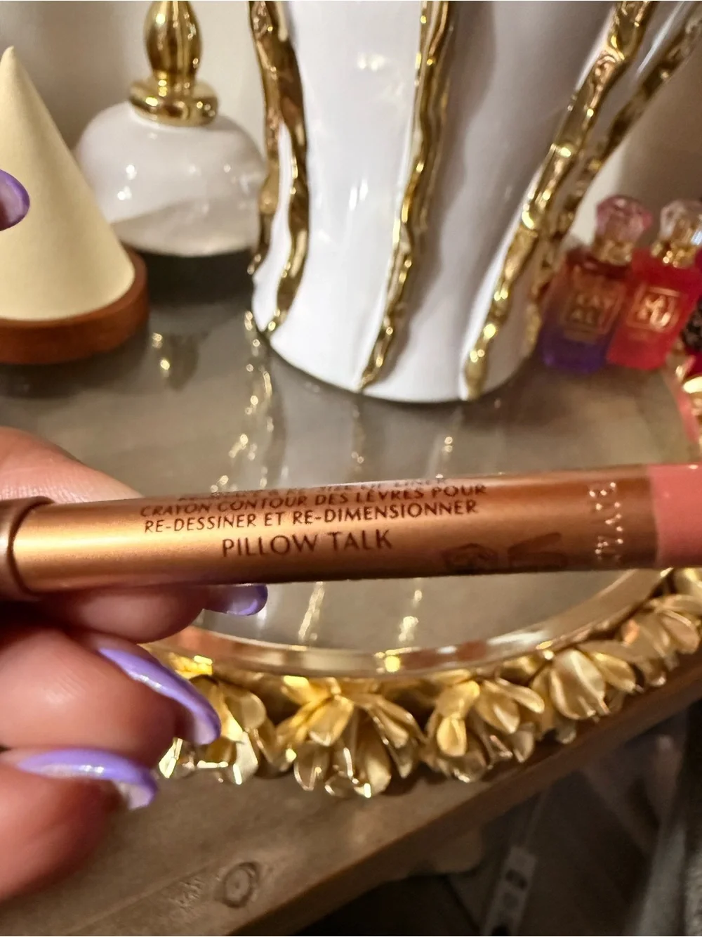 Charlotte Tilbury Hyaluronic Happikiss LipstickBalm/Lip Liner Set - Pillow talk